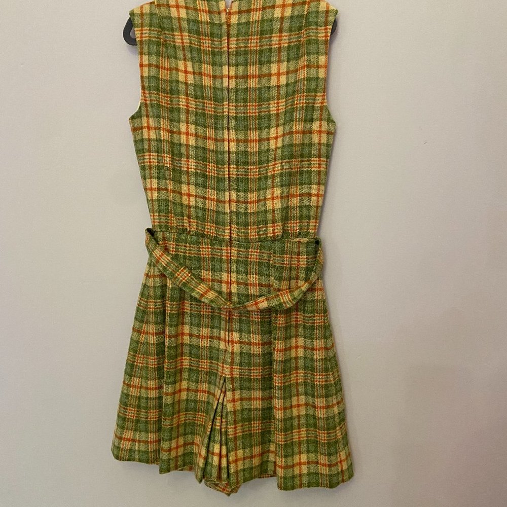 Rare Vintage Plaid Wool Romper Dress - Picture 7 of 8